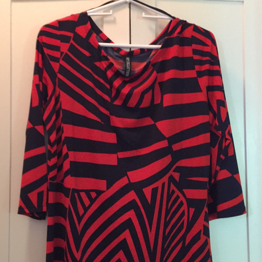 Dress- red and navy